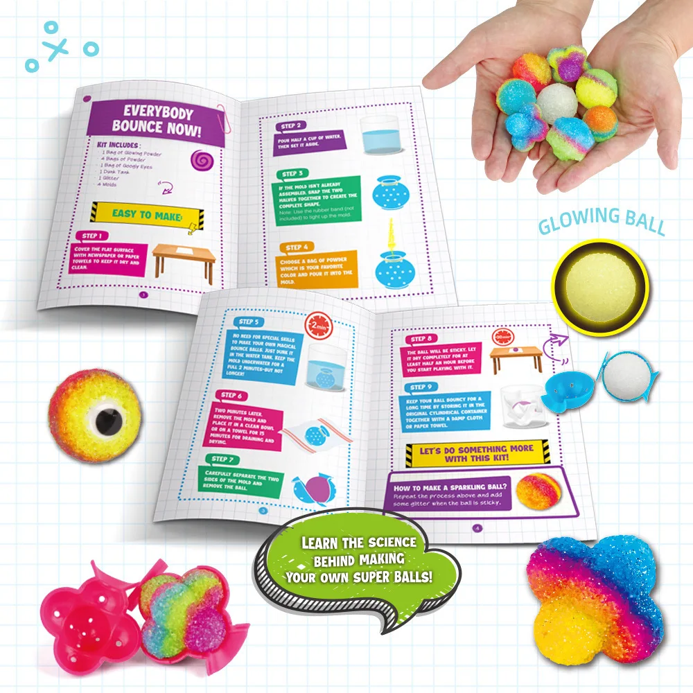 Zestaw do eksperymentów naukowych Magic Science/Bouncy Ball/Mydło/Ogygoczyszczający Gross Slime STEM ZABAWKI dla dzieci Śmieszne naukowe poznaj