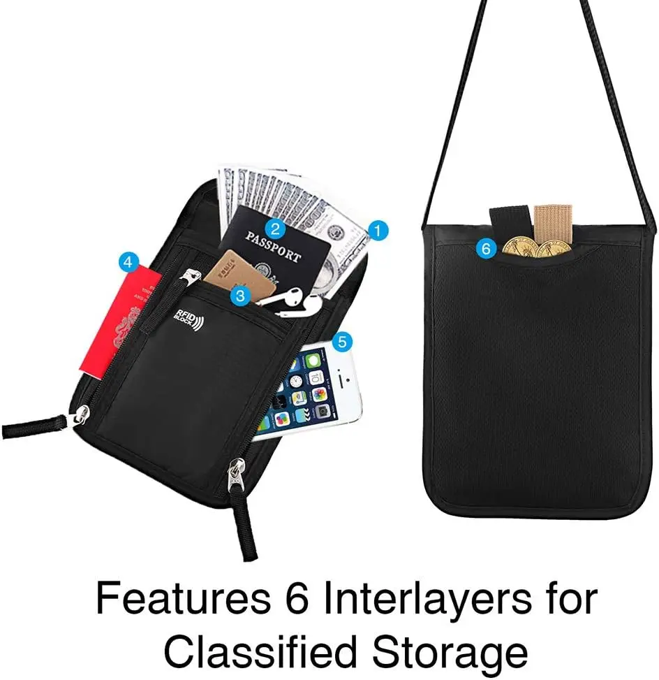 1pc Travel Pouch Neck Wallet Family Passport Holder Organizer Case With RFID Blocking Passport Wallet Travel Wallet image 5