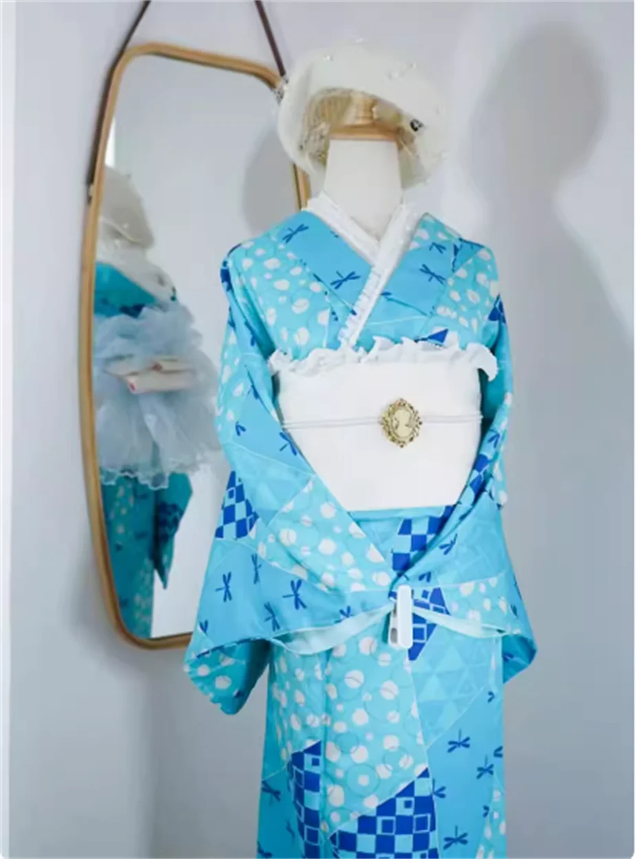 

Japanese formal small patterned kimono double layered hanging with 160 length polyester lining