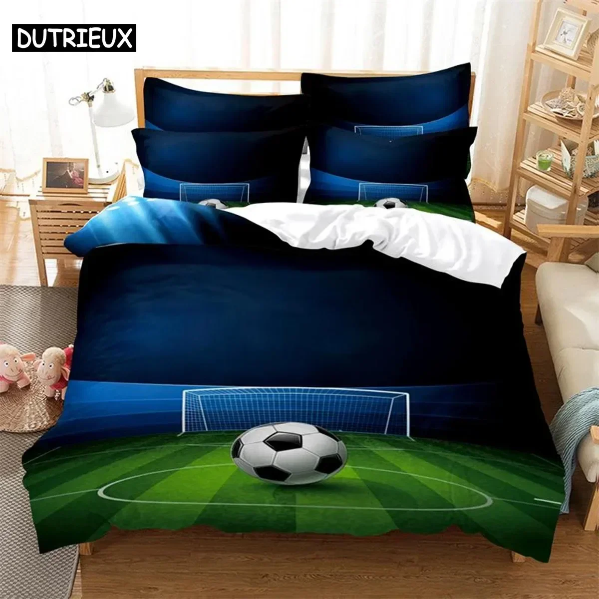 Athletic Sports Comfortable Duvet Quilt Cover Pillowcase Bedding Set Children Bedroom Decoration Home Textile