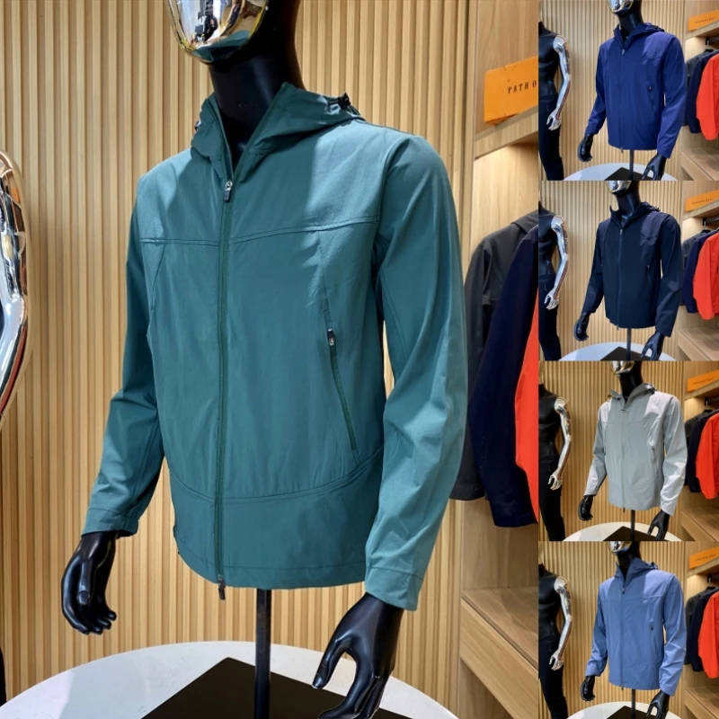 

Outdoor Men's Lightweight Hooded Jaet Spring New Arrival Stand Fit Youth Faion Long Sve Stand Collar Regular Length