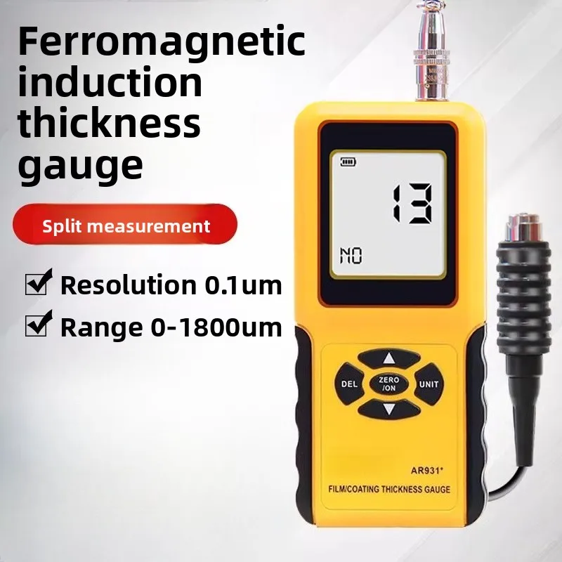 

Толщиномер покрытия AR931 Цифровой дисплей Магнитное оцинкованное покрытие на основе железа Красочная пленка Красковая пленка