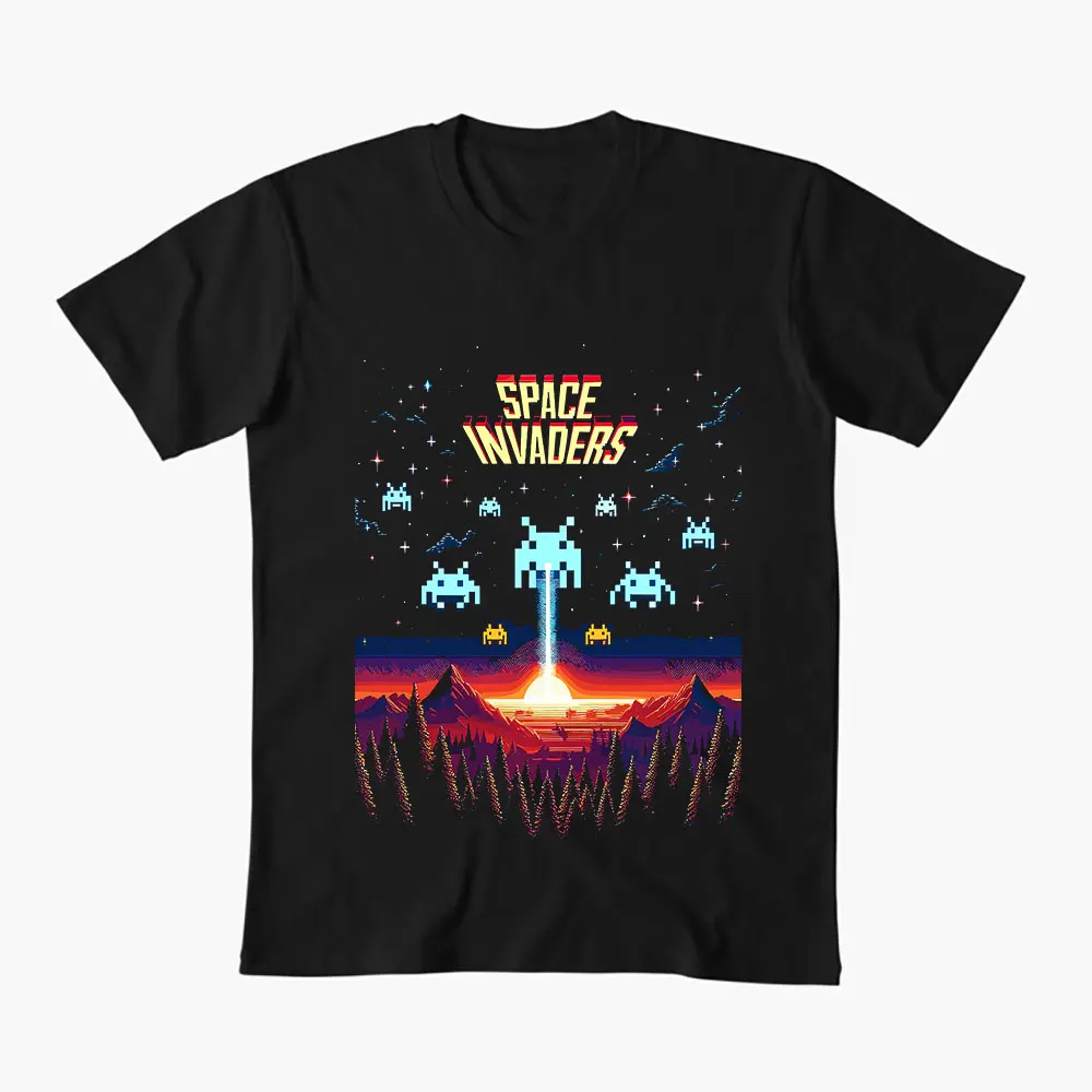 Retro Pixel Screen Cartoon Space Invaders 0602 Galaga Arcade Gift T Shirt Old school games Graphic