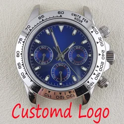 39.5mm VK63 Case Custom Logo NH35 Watch Case Panda Dial Japan Quartz Watch NH36 Case Chronograph Suitable For VK63 Movement