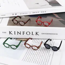 Plastic Cute Candy Color Doll Miniature Round Frame Glasses Doll Clear Eyeglasses Eyewear DIY Doll Dress Up Toys Accessories