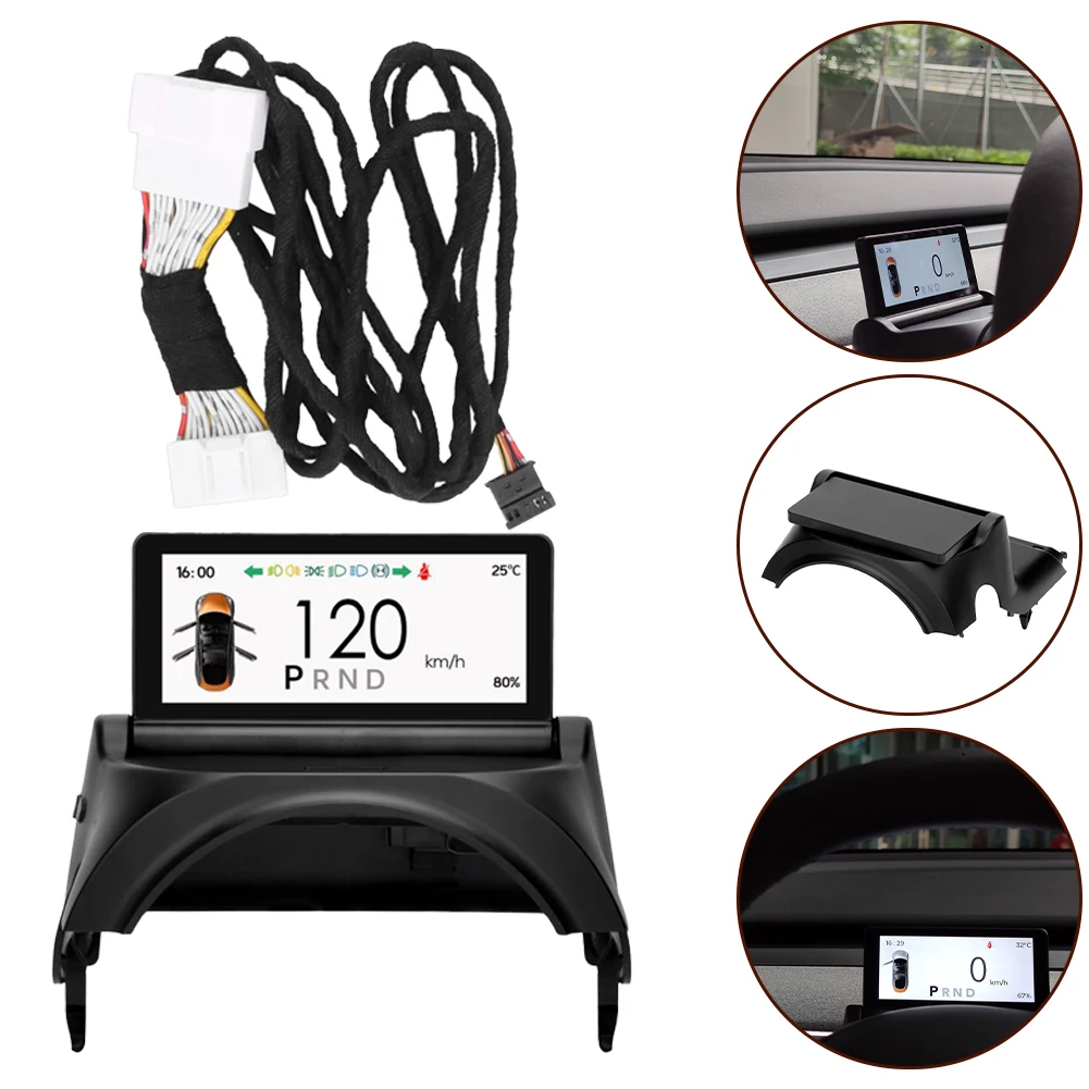 

4'' Heads Up Display For Tesla- Dashboard Cluster Instrument LCD Displayer Direct Installation Car Accessories