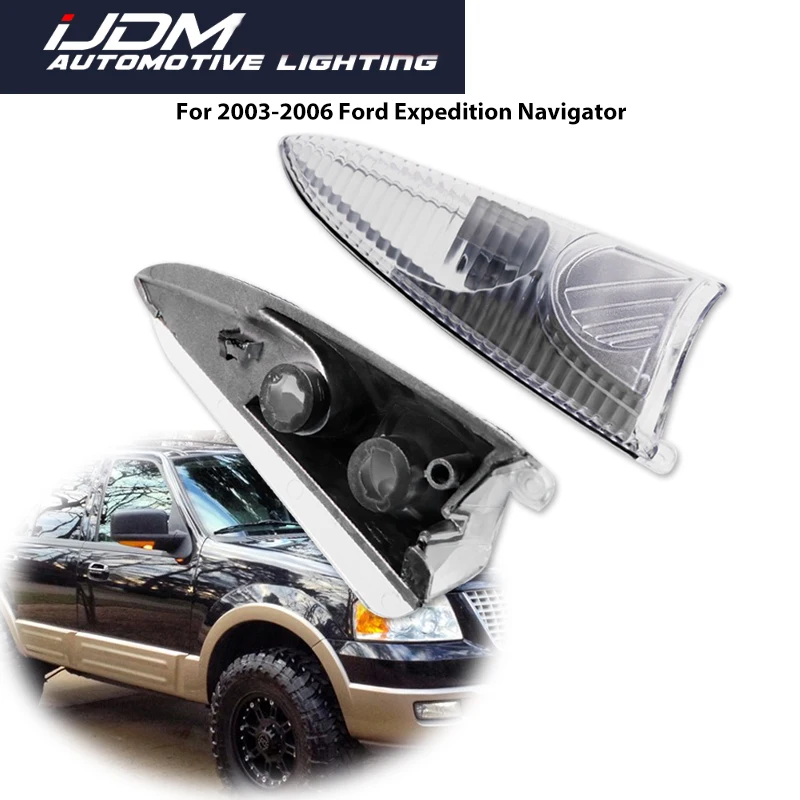 Dla 2003-2006 Ford Expedition i Dla 2003-2006 Lincoln Navigator Przednie lusterko boczne Obudowy kierunkowskazów, bez żarówki