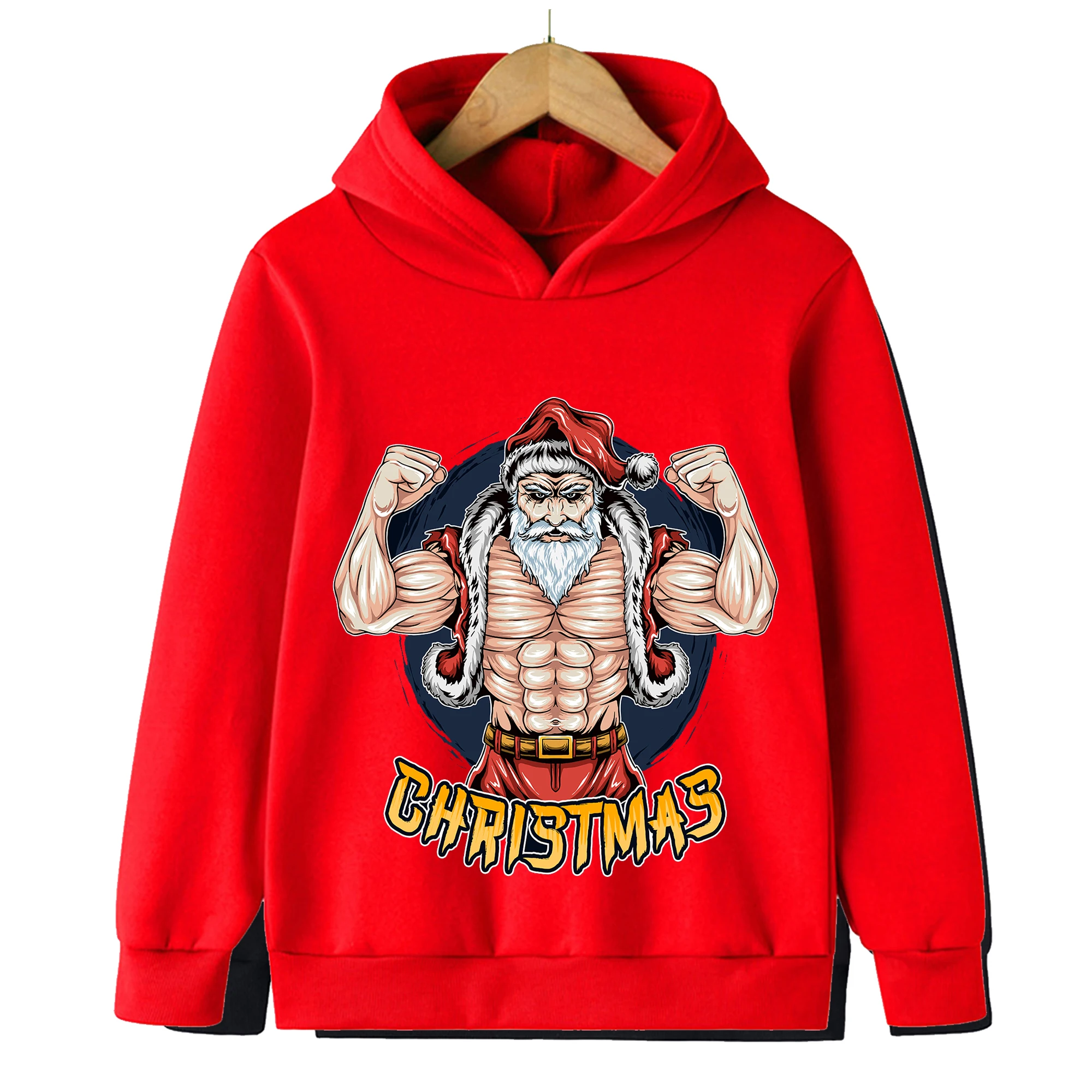 2026 عيد الميلاد البلوز قوي مضحك سانتا كلوز الاطفال البلوز بنين بنات هوديي سترة رياضية علوية عيد ميلاد سعيد #2