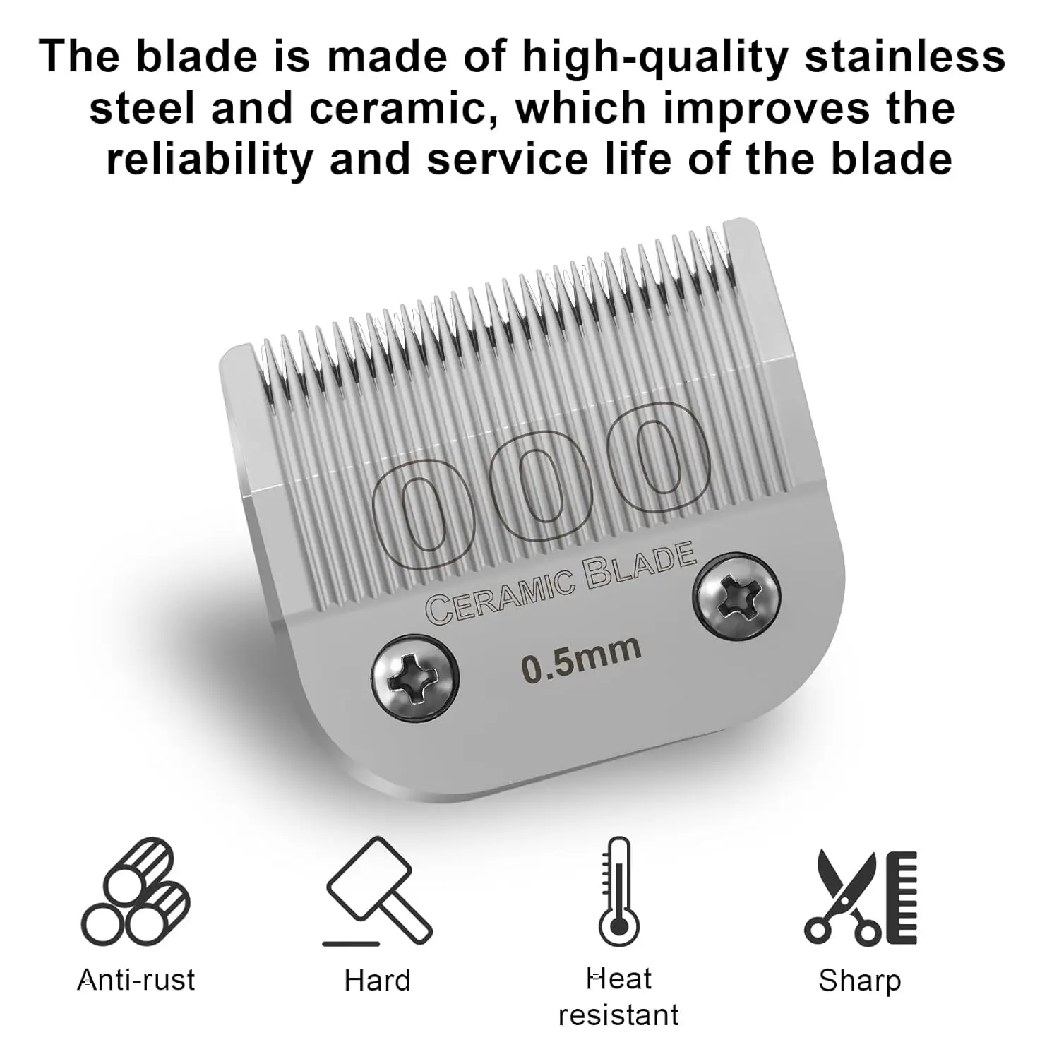 Size 000 Detachable Ceramic Blades For Andis AGC,BDC,BGC,MBG ,Oster A5 ,Classic 76/Star-Teq/,Wahl KM Series dog pet clipper