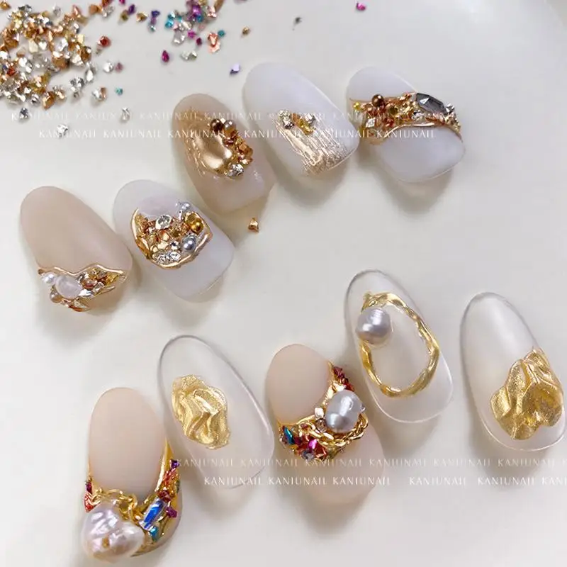 1 caixa barroca pérola resina decoração da arte do prego mix diamante vintage salão de beleza especial glitter lantejoulas encantos da arte do prego diy manicure