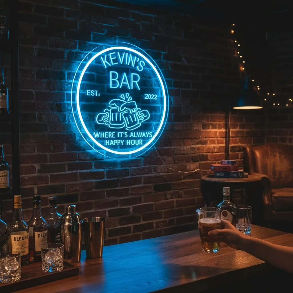 Custom Bar Neon Sign - Personalized LED Light Custom Text for Home Bar, Pub, Man Cave, Party Decor Easy to Instal Energy-Saving