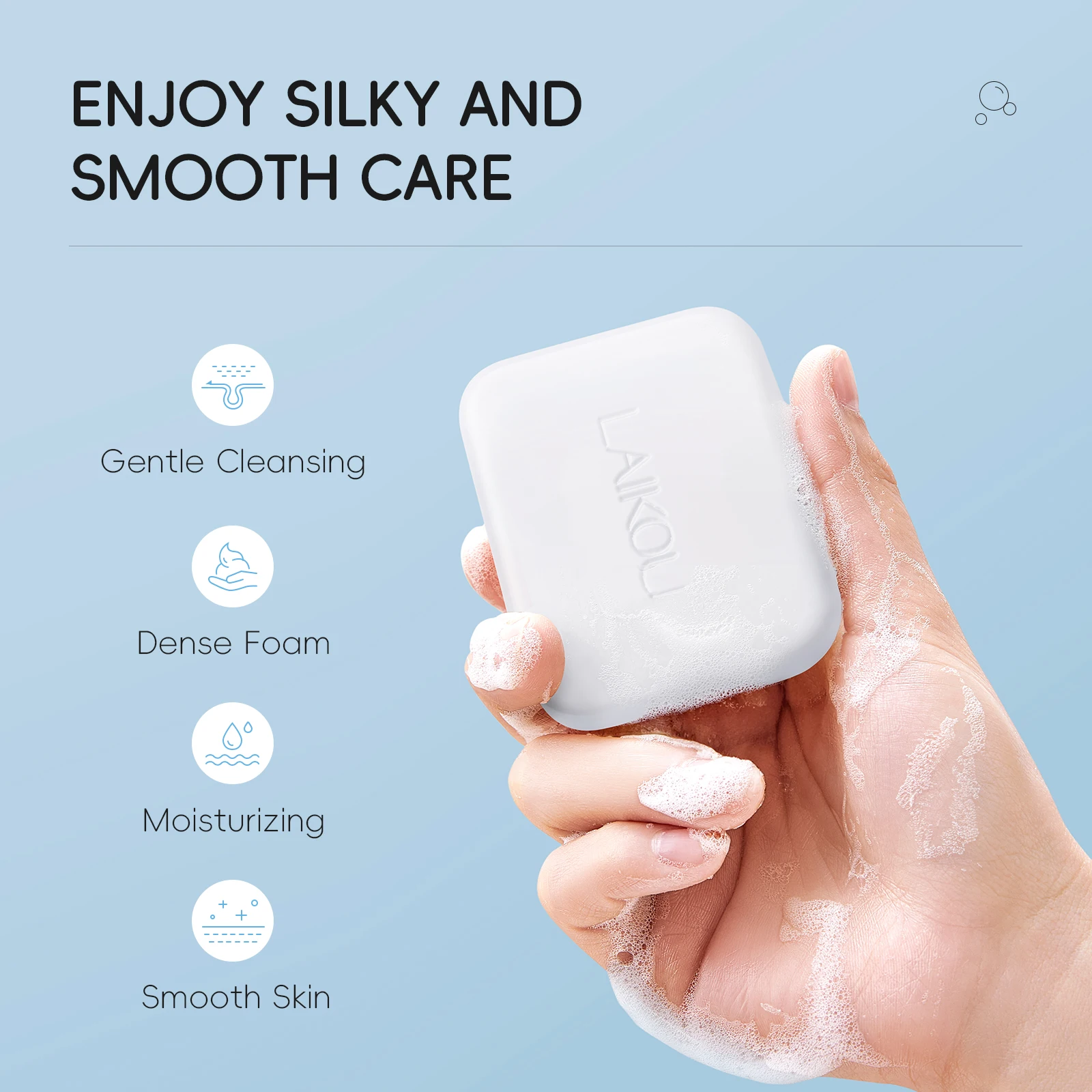 LAIKOU 110g Milk Nourishing Soap Gentle Cleanser Non-Drying Formula for Soft And Smooth Skin image 4