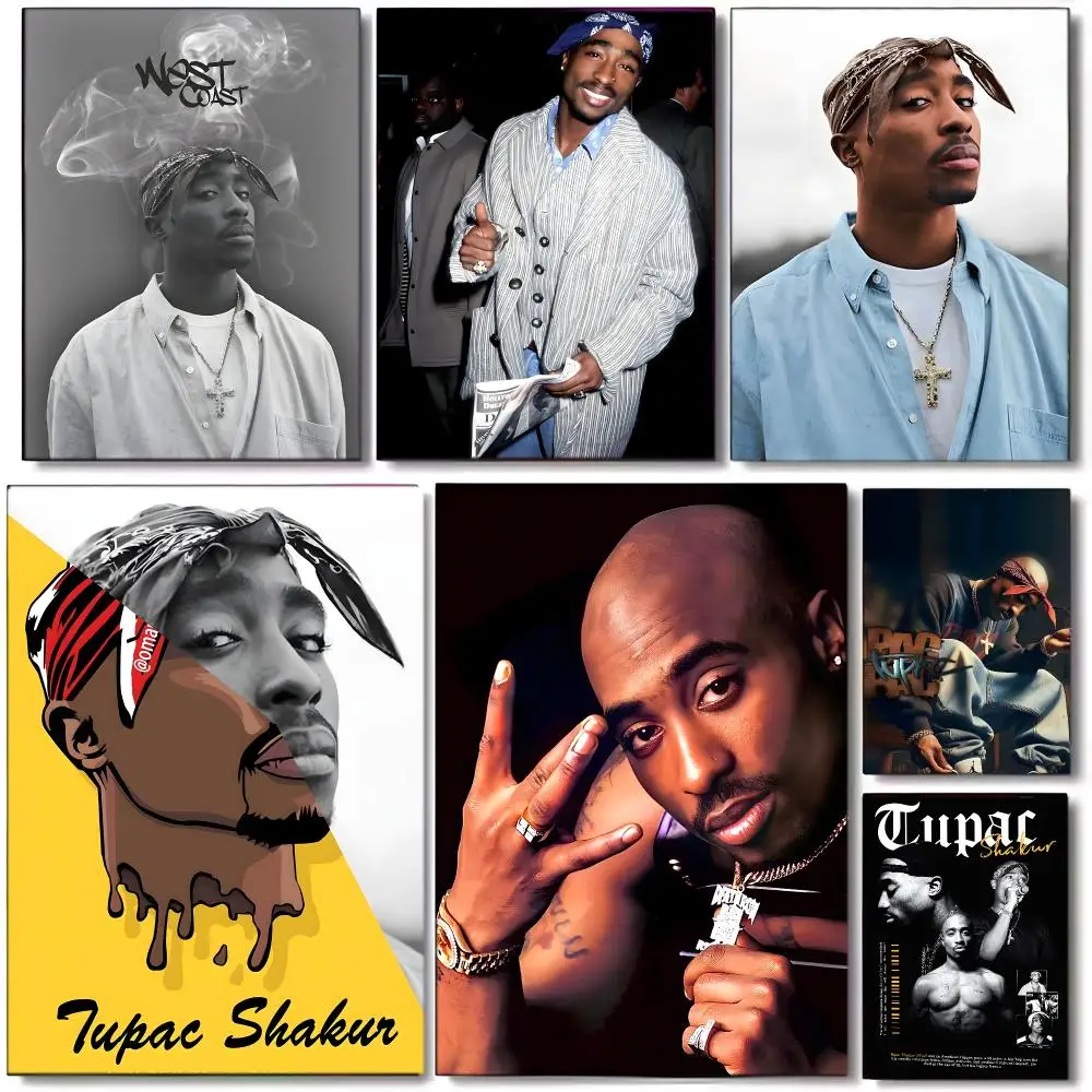 West Coast Rap T-Tupac Shakur Poster Wall art print art suitable for living room bedroom bar parlor home decor gift