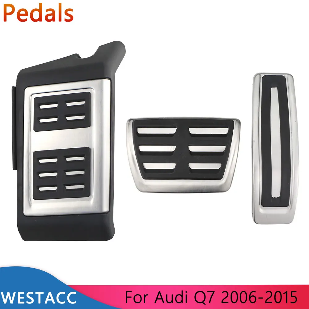 Car Pedal Cover for Audi Q7 2006 - 2015 Gas Brake Rest Pedals Pad Anti-Slip Foot Pedals Cover Accelerator Dead Pad Accessories