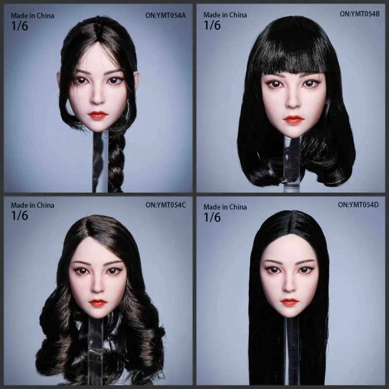 

YMTOYS YMT054 1/6 Female Head Sculpt Carving Model Fit 12'' Soldier Action Figure Body Dolls for Hobby Collection