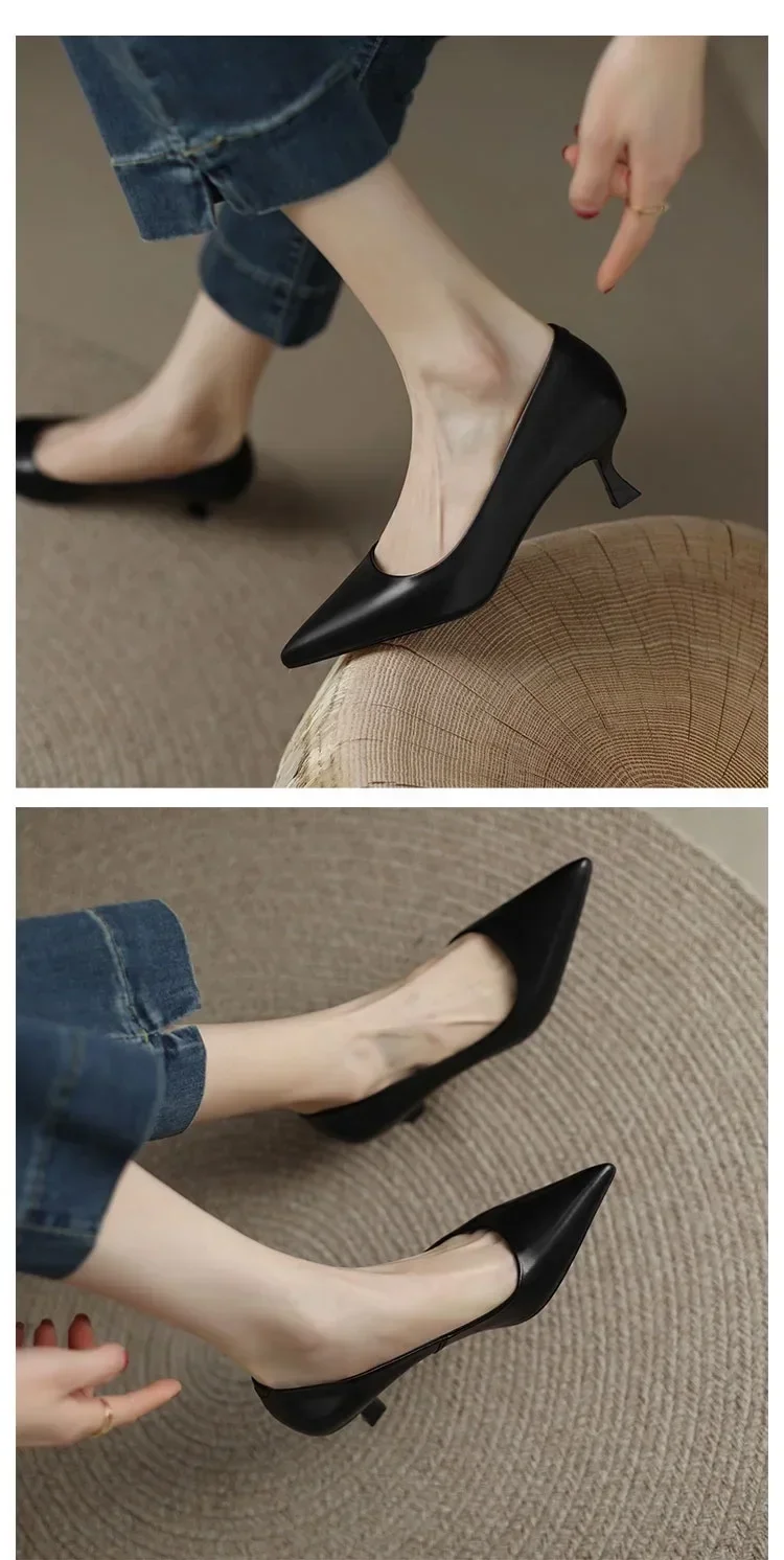 Sc87f51bee7ff412986b7d90ae42e8cc7H Elegant Brown Stiletto Pumps for Women Medium Heel Party Office Wear