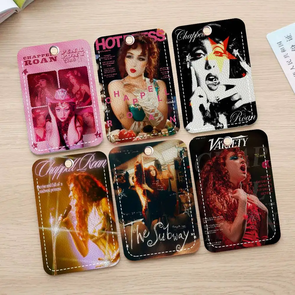 Singer C-Chappell R-Roan Style PU Access Card Holder with Keychain - Executive Protection for Bank card,Subway, Bus Card case