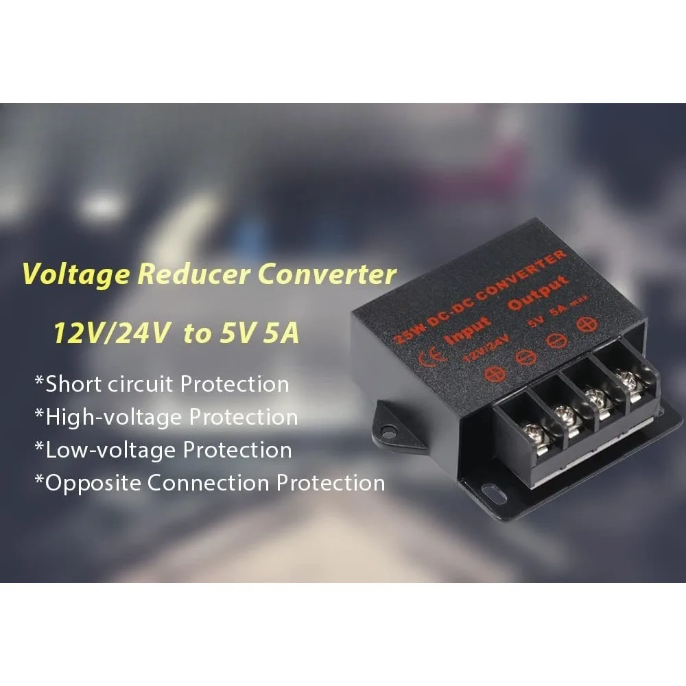 12V/24V To 5V 3-15A DC Converter Voltage Reducer Regulator Buck Converter Power Supply Transformer Module For Boats Trucks Ect