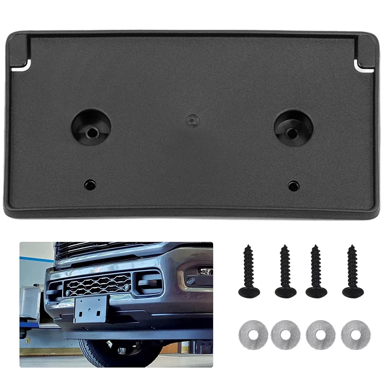 Car Front license Plate Bracket Auto License ABS Frame Mounting Kit 68274215AE 68274215AA For Ram 1500 2019 2020 2021 2022-2024