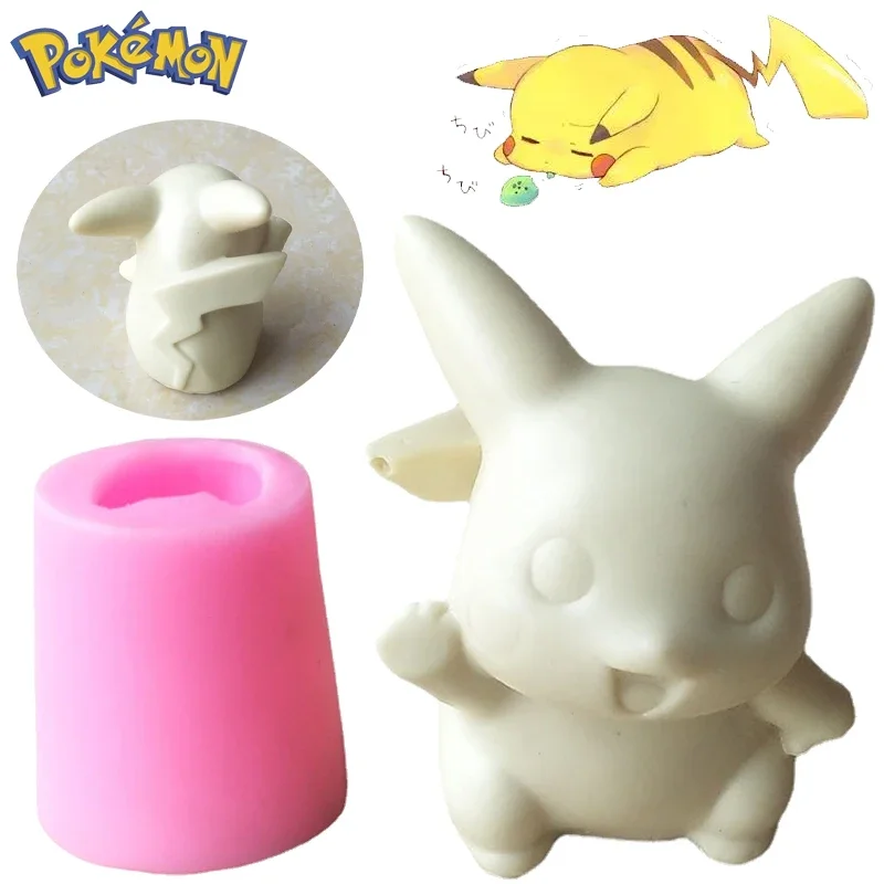 Pokemon Pikachu 3d Kerze Wachs Anime Silikon form Kuchen Werkzeuge Cartoon Kinder Praline Dessert Cupcake Küche Backform