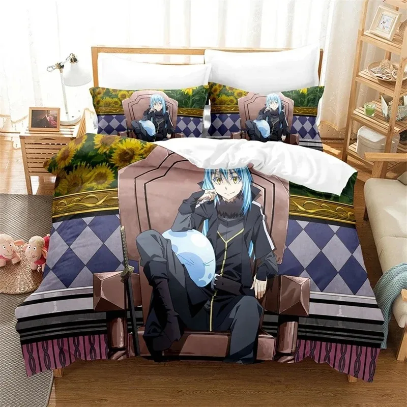 Anime Bedding Set That Time I Got Reincarnated As A Slime Rimuru Kids Gift Duvet Cover Pillowcases Queen King Single Size