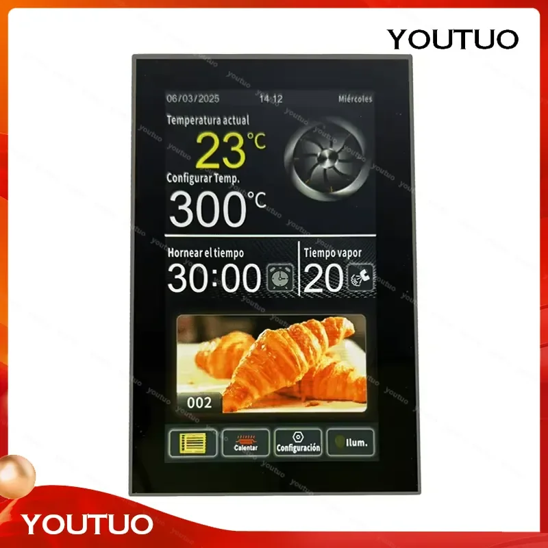 High Quality 7 Inch Touch Screen Thermometer for Rotary Oven Kitchen Equipment Customizable OEM Plastic Spanish Style