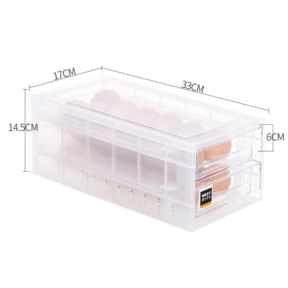 

Double Layers Egg Trays Drawer Type Egg Holder Organizers for Refrigerator Kitchen for 24 Eggs 24-grid double layer drawer type