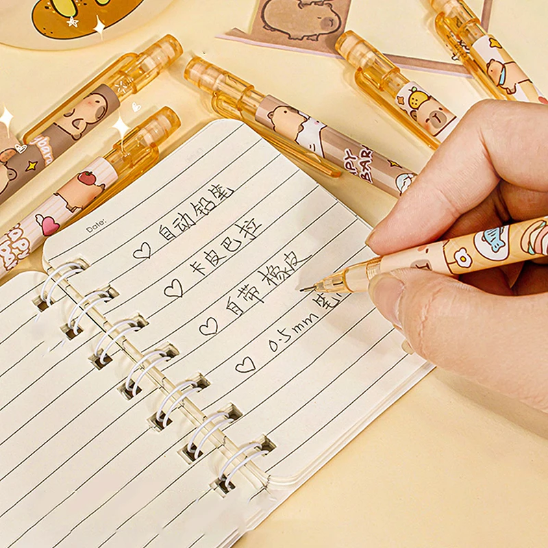 6pcs Cute Mechanical Pencil With Eraser Constantly Writing School Supplies Aesthetic Stationery