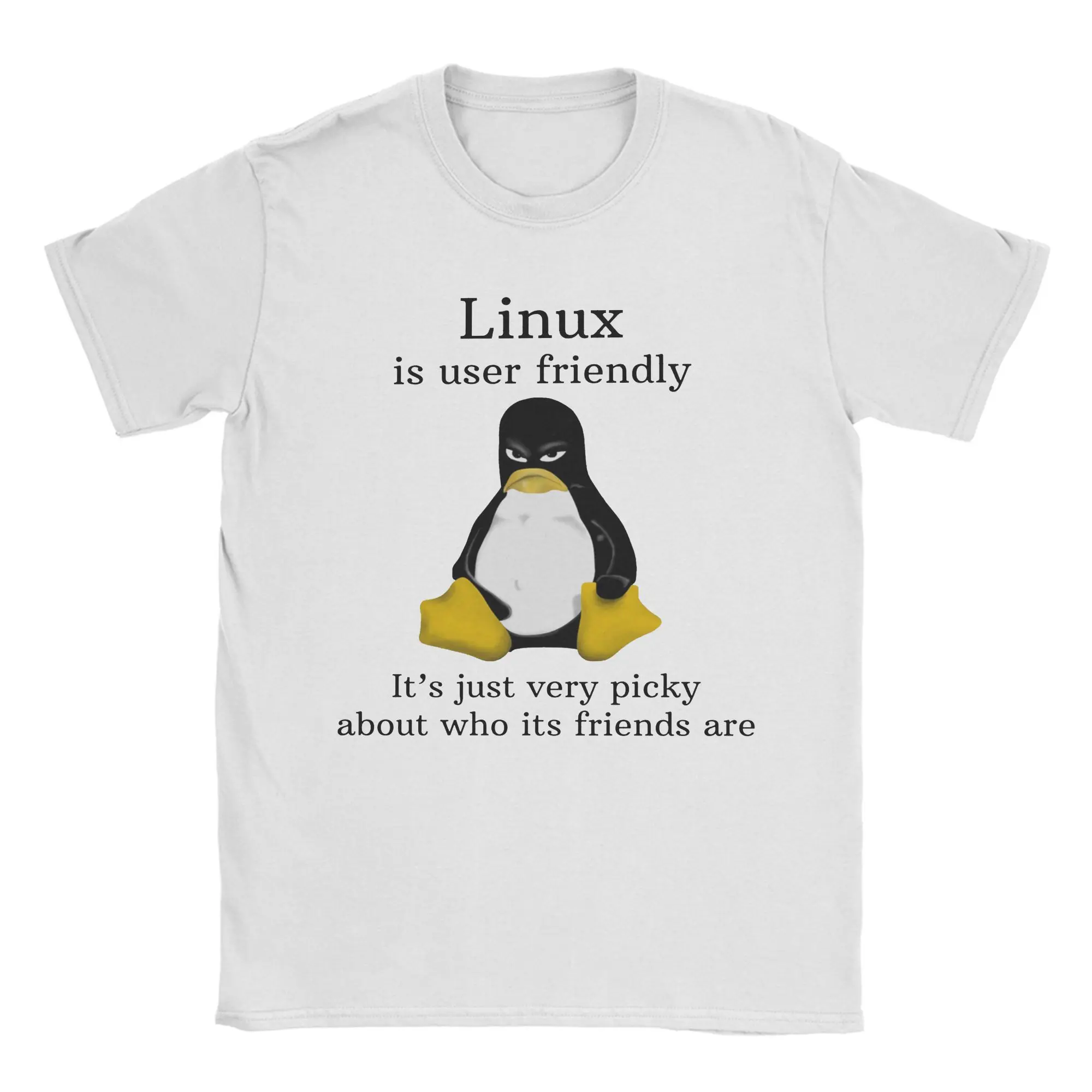 Linux Friendly Picky T-Shirts Men Programmer Developer Humor Cotton Tee Shirt Short Sleeve T Shirts Birthday Present Clothing
