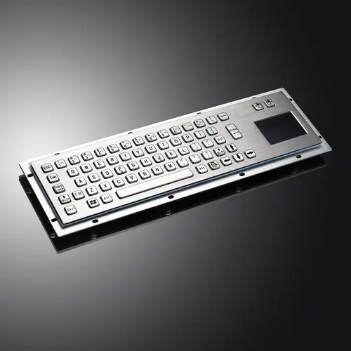Panel Mount Waterproof IP65 Rugged Kiosk Wired USB PS2 Stainless Steel Metal Industrial Keyboard With Touchpad - Image 2