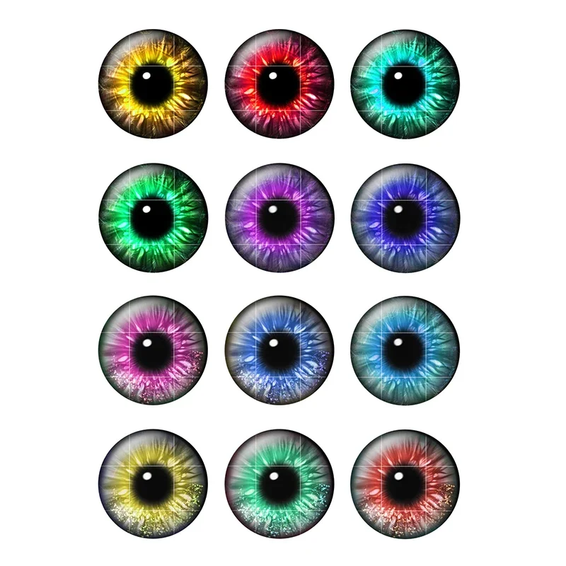 12pairs/bag14mm Eye Pupil Round Glass Eye Chips for Blyth Doll DIY Hand Made Accessories Bulk Items BT301