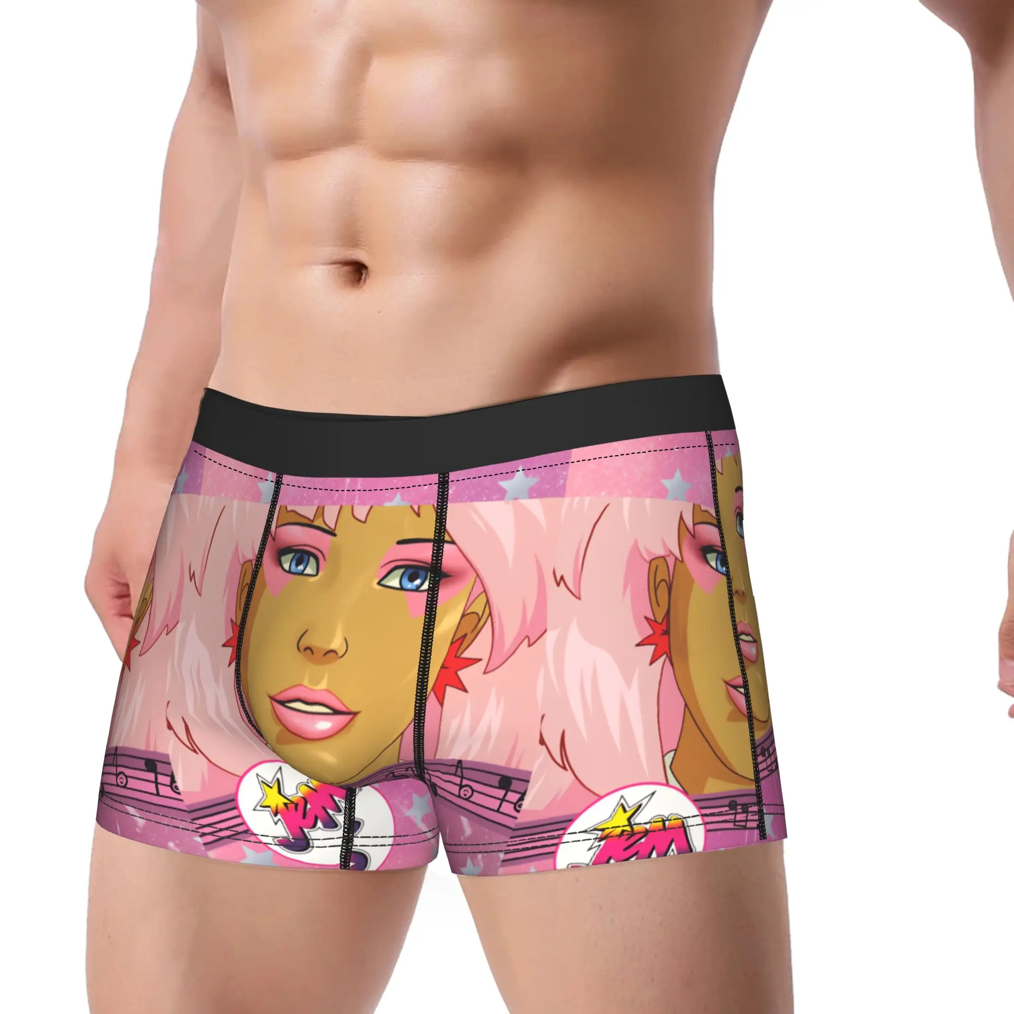 

Мужские трусы J-Jem and the Holograms Star Truly Outrageous Showtime с принтом, сексуальные боксеры, большой размер 2XL