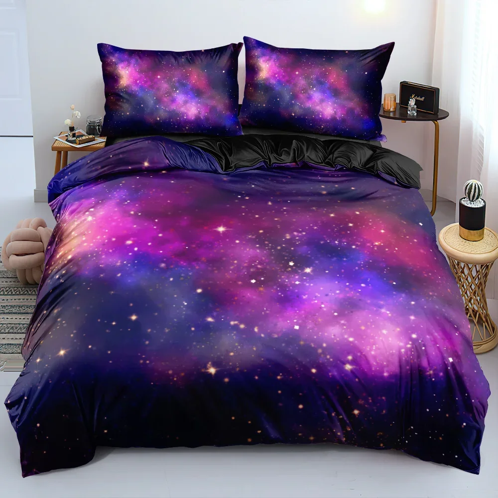 Luxury Galaxy Bedding Set Twin Full Queen King Size Duvet Cover Set Shining Stars Starry Sky Comforter Set for home and deor