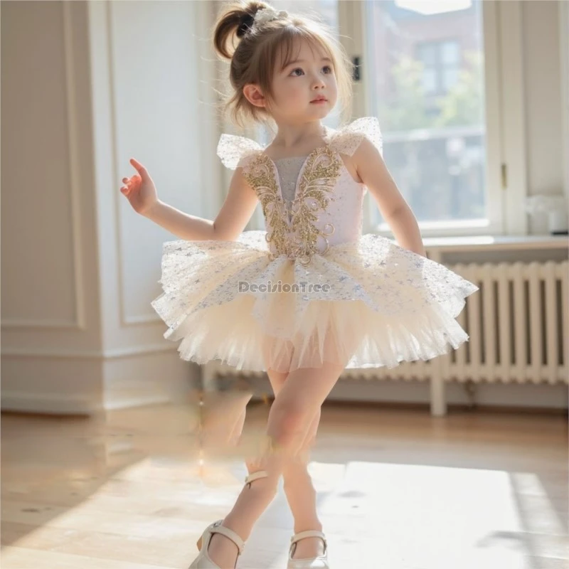 creative children's ballet dance princess dress kids' stage dance performance costume girls' summer lace performance gauze skirt