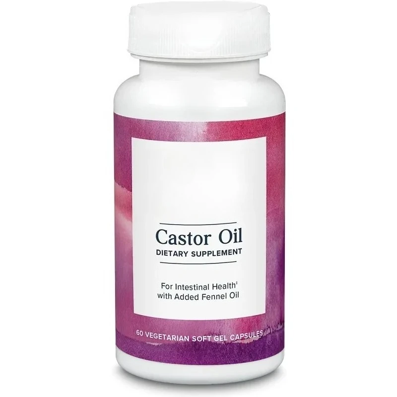 

Castor oil supplement 725mg, healthy and clean, intestinal balance and digestive support -60 vegetarian capsules