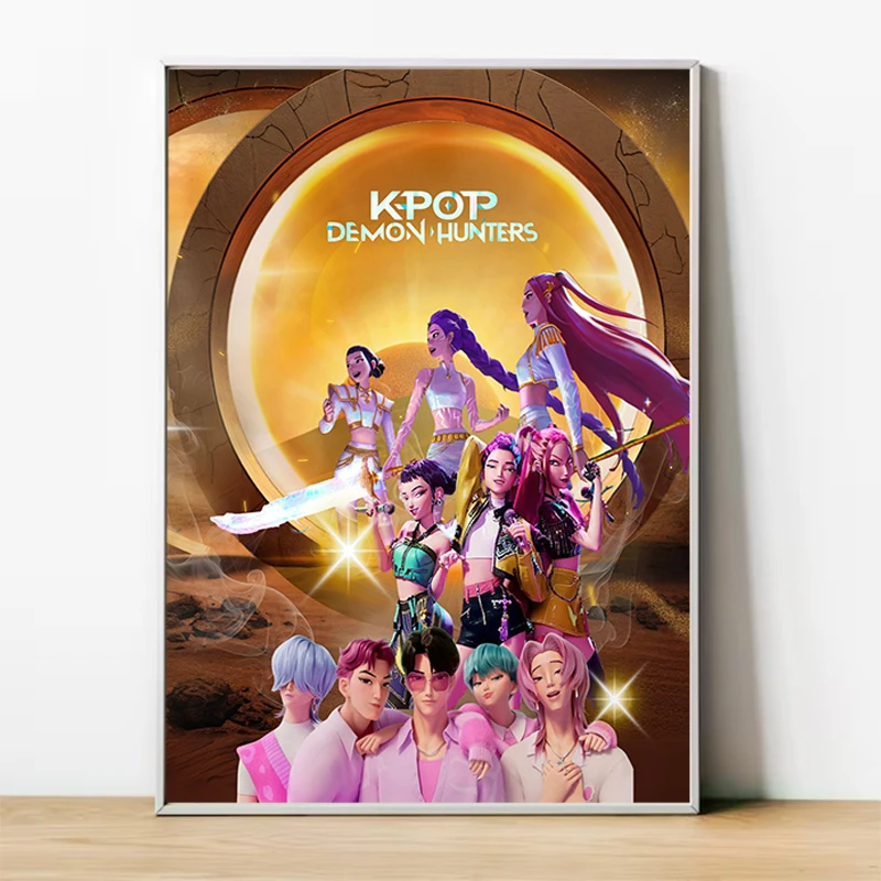 Anime K-Pop Demon Hunters poster HD art wall waterproof home living room bedroom coffee house bar aesthetic room wall decoration