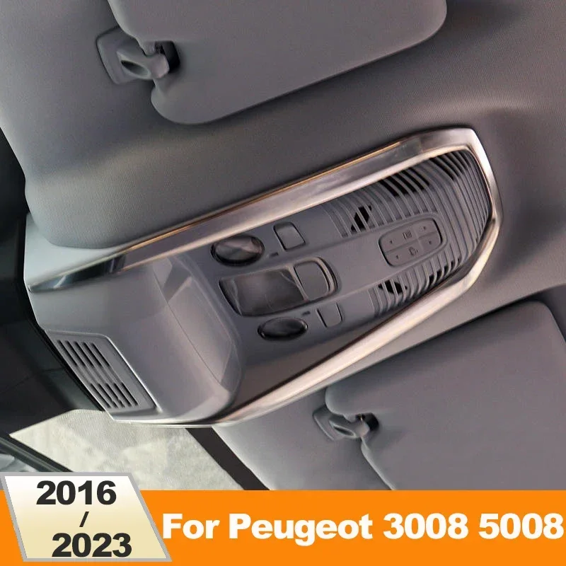 For Peugeot 3008 5008 GT 2016-2018 2019 2020 2021 2022 2023 Reading Light Patch Glasses Case Roof Horn Cover Car Accessories