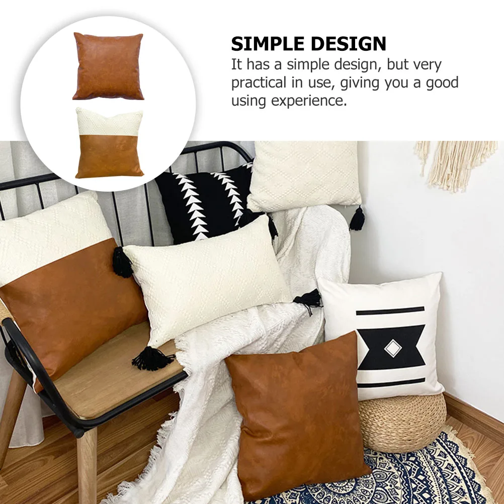 

2pcs Nordic Pillow Case Stylish Knit Cover Decorative Cushion Home Sofa Practical Use Comfortable Durability