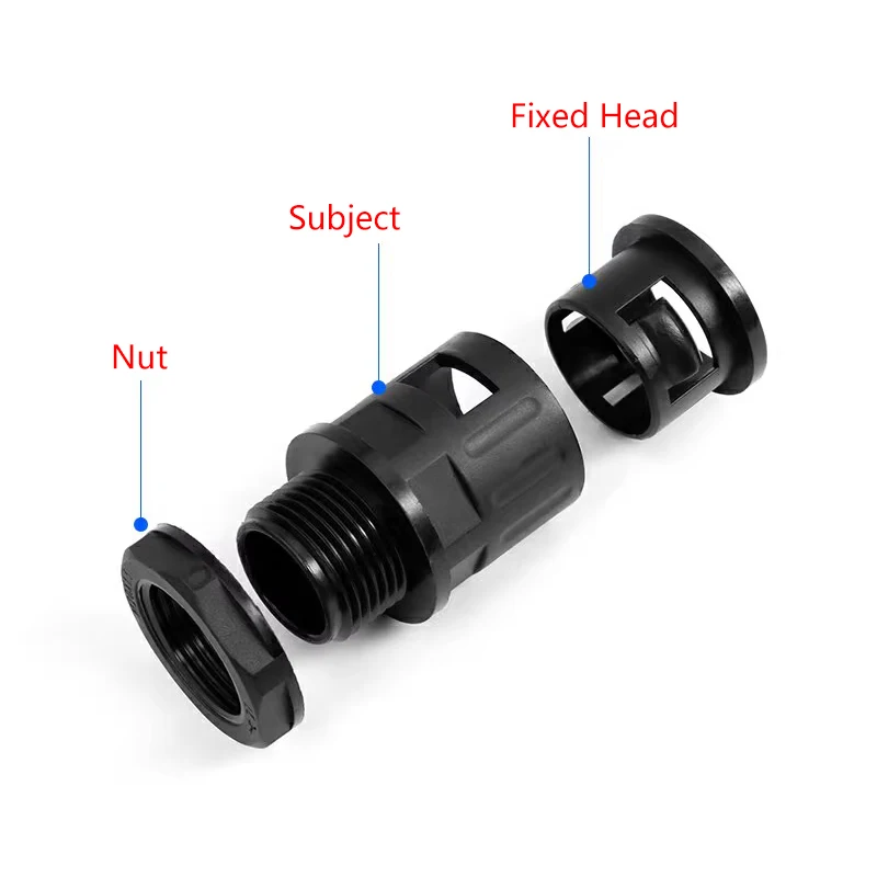 1~10pcs PP Corrugated Pipe Joint AD 10/13/15.8/18.5/21.2/25/28.5/34.5mm Cable Gland Nylon Joints Plastic Bellows Connector