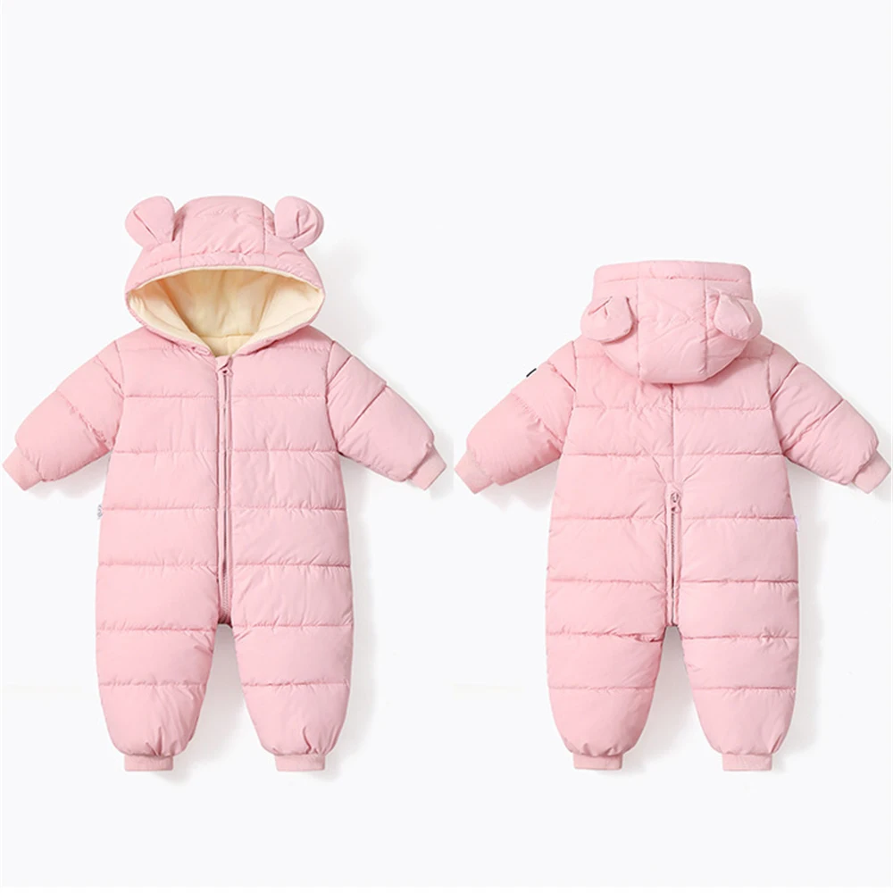 Combinaisons chaudes unisexes pour nouveau-nés, barboteuses d'hiver pour garçons et filles, vêtements pour bébés, combinaison de neige pour tout-petits, optique, document solide