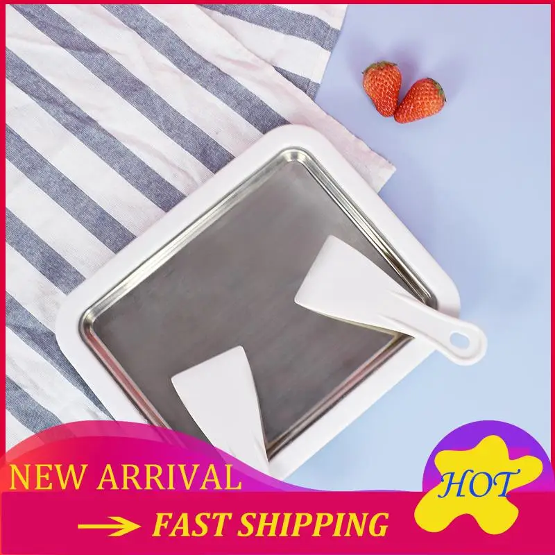 Compre ahora, máquina para hacer helados, sartén congelada de yogur, Mini máquina para hacer yogur frito, máquina para hacer helados enrollados con 2 espátulas, plato de hielo para freír
