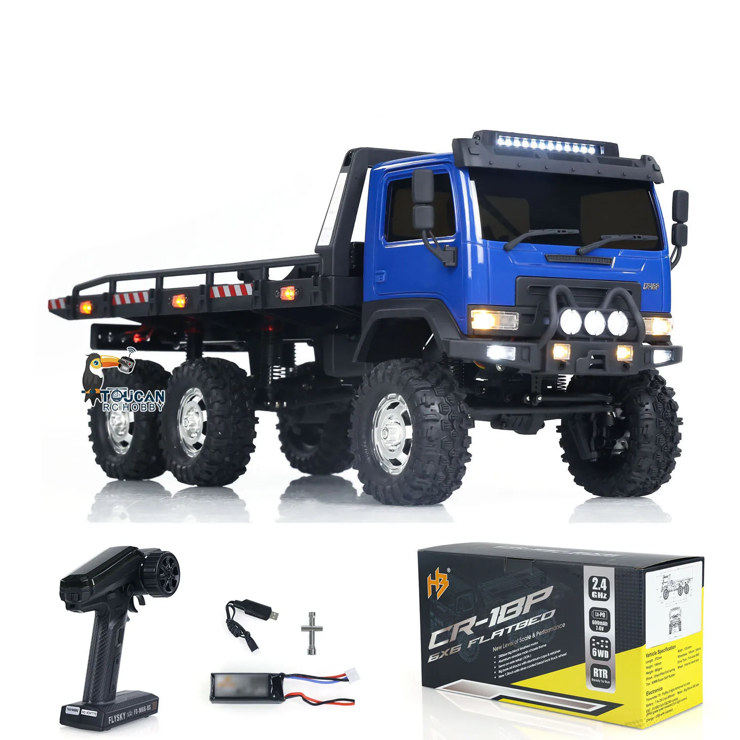 6x6 RTR 1/18 CR18P Flatbed Truck Car Painted Finished RC Rock Crawler Off-Road Truck 2-Speed Transmission Lights Vehicle Model