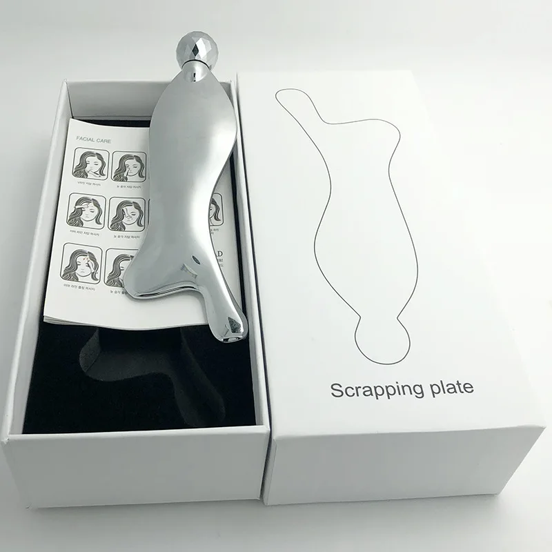 بكرة وجه غوا شا المغناطيسية مع بكرات التخلص من السموم أداة تدليك الوجه للتصريف اللمفاوي لرفع ثبات والعناية بالبشرة