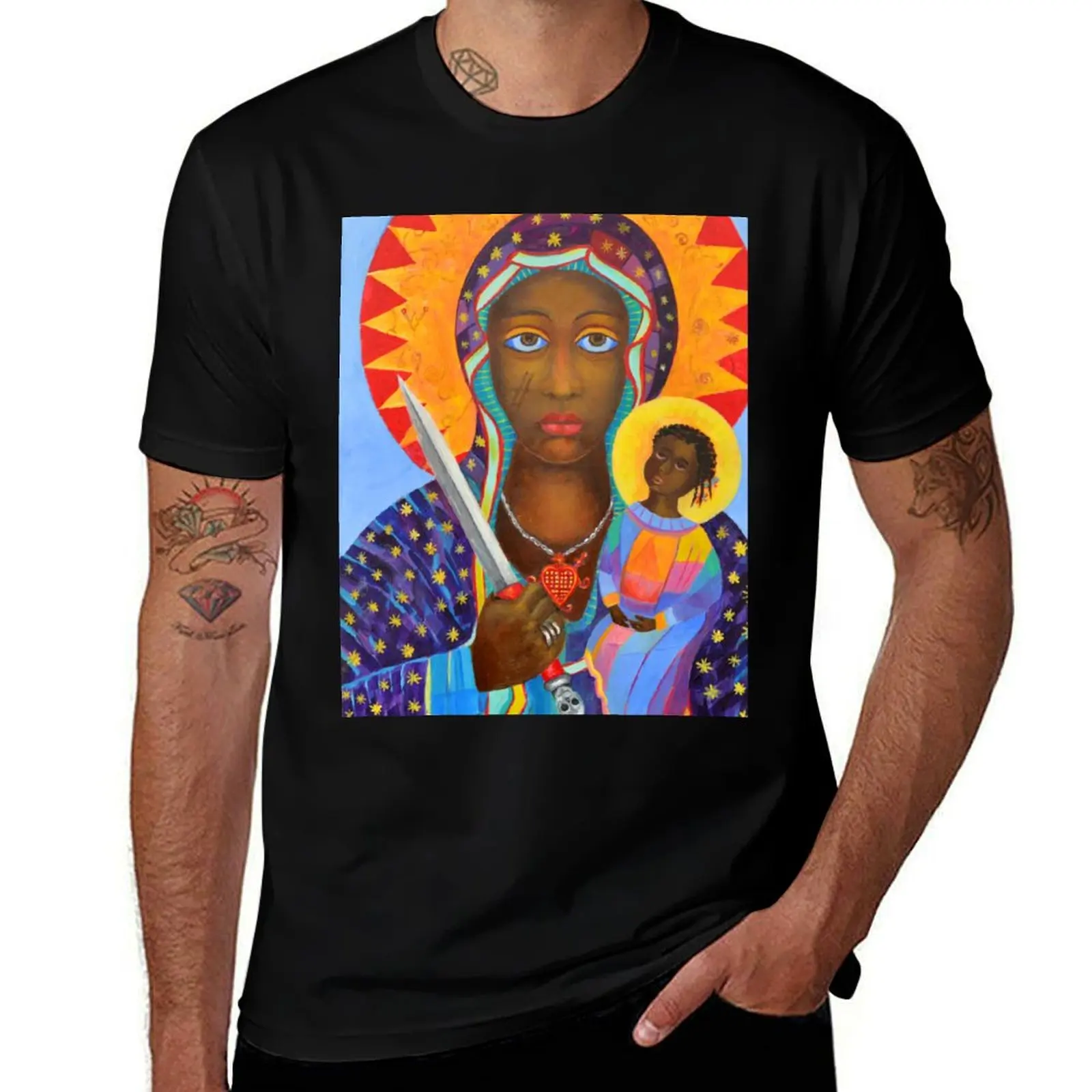 

Black Madonna Poland artwork Polish Madonna print Virgin Mary painting Our Lady Religious painting T-Shirt