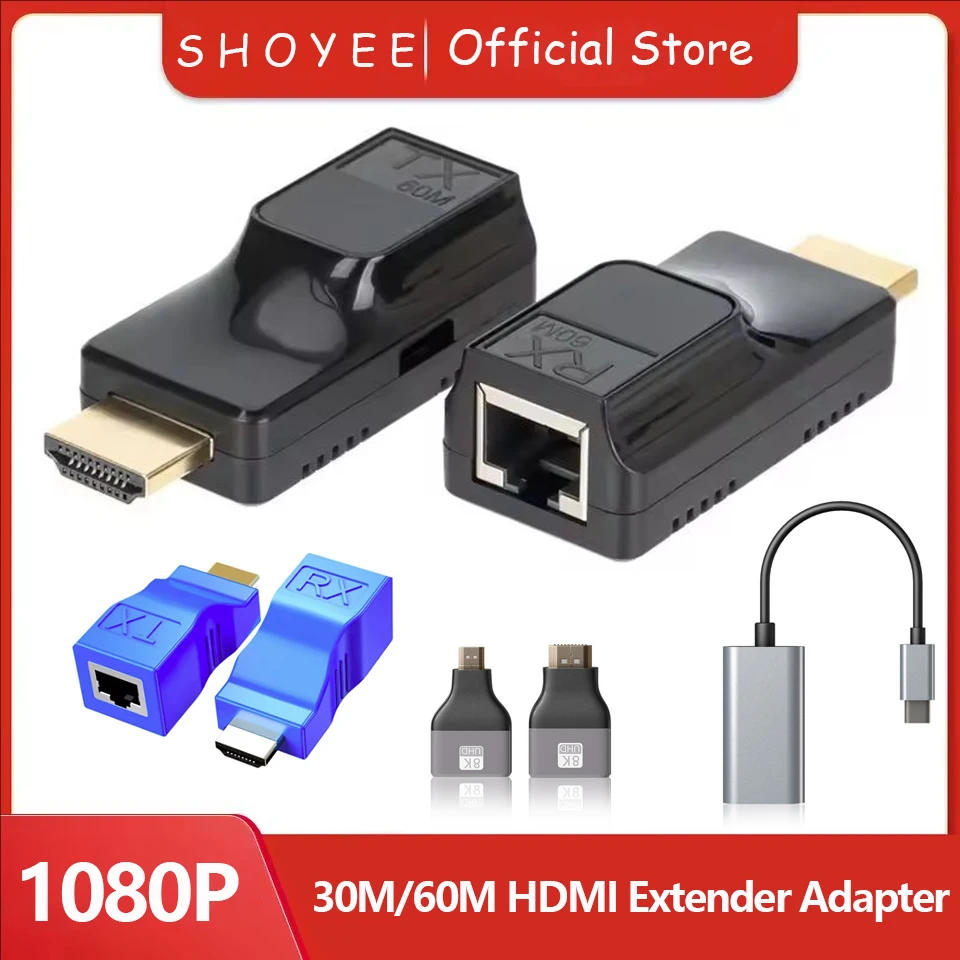 HDMI Extender Adapter, HDMI to RJ45 Ethernet Network Convert