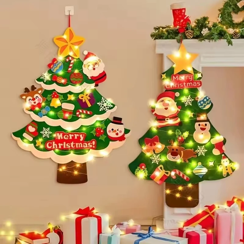 

Kids DIY Christmas Tree Home Decoration Kit Handmade Felt Christmas Tree Craft Diy Set Christmas Supplies Children Gift New Year
