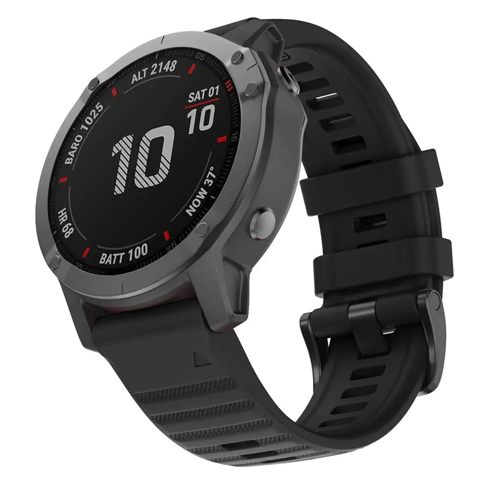 Correa de silicona para reloj inteligente Garmin Fenix 7, 7X, 6, 6X, 6S Pro, 5, 5X, 3HR, 22 y 26mm