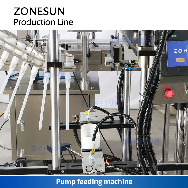 Zonesun ZS-FALU4 Liquid Packaging Line Pump Bottle Packing Line Filling Machine Capping Machine Labeling Machine