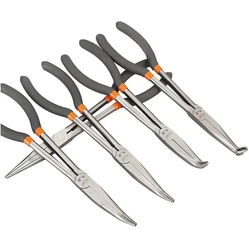 

11-дюймовые многофункциональные плоскогубцы с острым носом, инструменты для ремонта из углеродистой стали, многошарнирные плоскогубцы с длинной ручкой, плоскогубцы с игольчатыми носами Z5F8G7