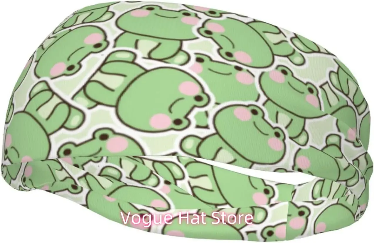 

Cute Frog Print Sweatbands Sport Headbands for Women's Men's Workout Headbands for Running,Yoga, Gym Workout